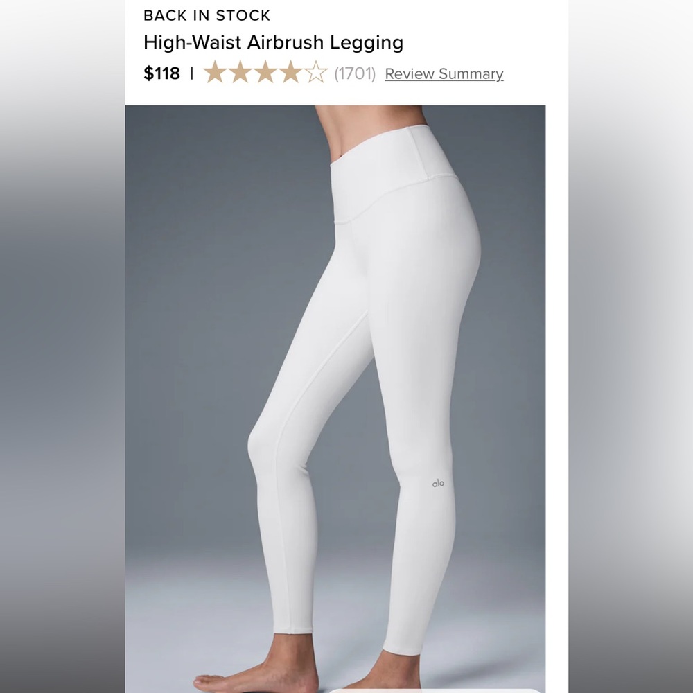 ALO Yoga White Leggings Airbrush